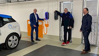 e-Ladestationen im Parkhaus der Volksbank